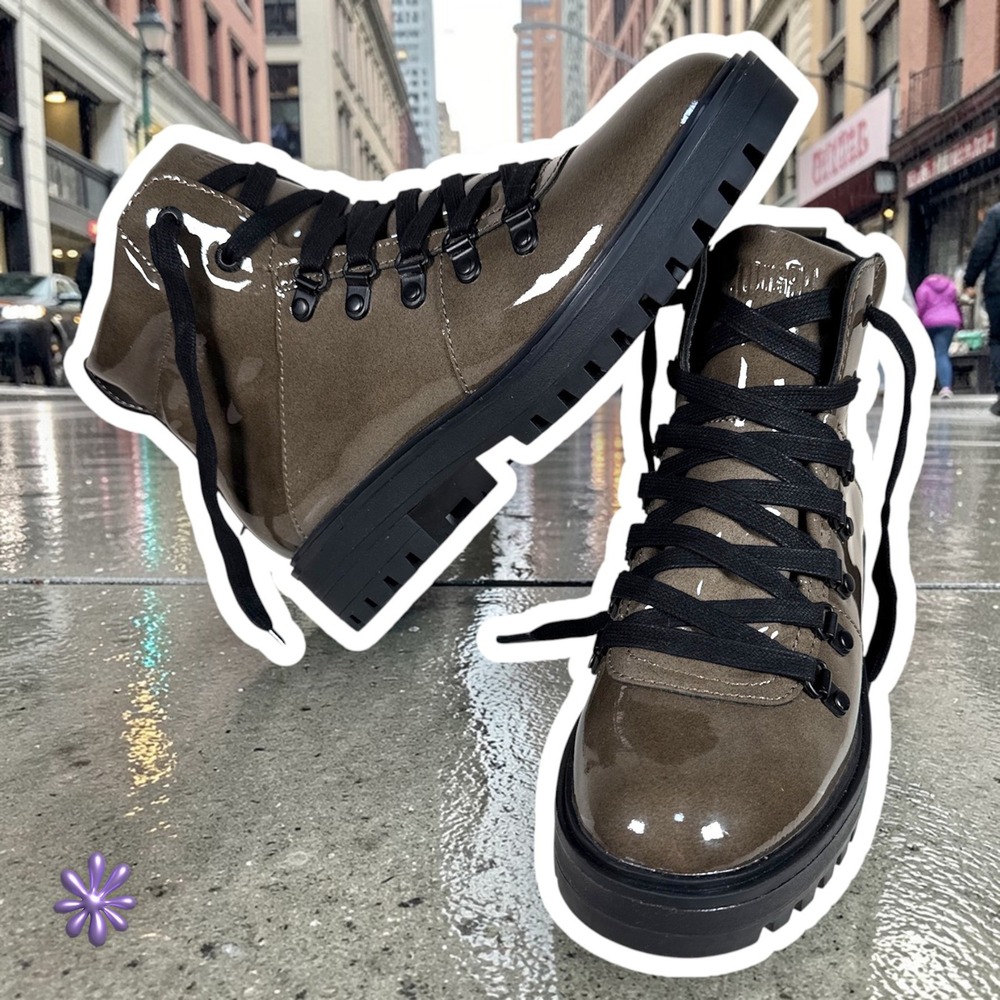 COUGAR Nash Stone Waterproof Patent Leather Hiking Boots | Taupe‎ | Women 8